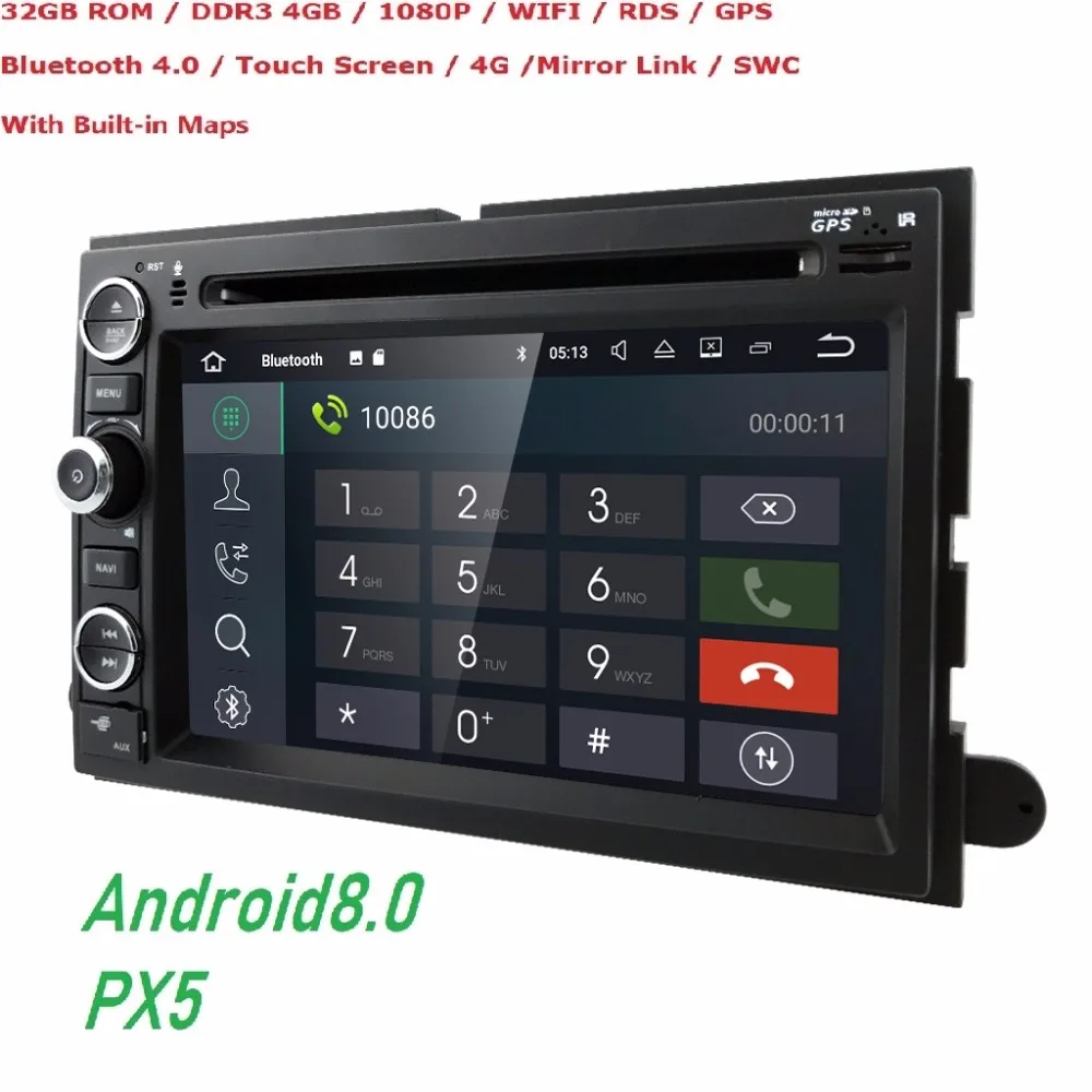 Cheap OctaCore Android8.0 Car DVD GPS For Ford Fusion Explorer F650 F150 F450 F350 Edge Expedition Mustang Navigation Radio WIFI 4G+32 2