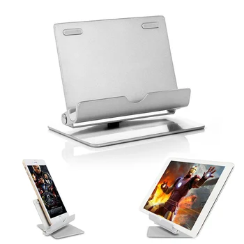 

Vmonv Folding Aluminum Tablet Stand for IPAD iPhone Samsung Adjustable Angle Rotate Desktop Tablet Holder for 4-12" Phone Tablet