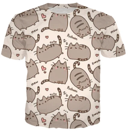 

Pullover Women/Men Pusheen Cat Cartoon T Shirt Cartoon 3d Tee Fashion Summer Hip Hop Harajuku T Shirts Camisa Masculina R2914