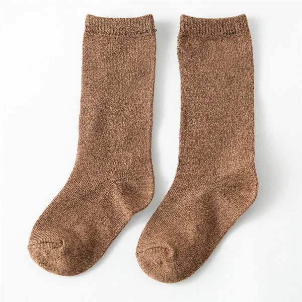 Модные хлопковые носки для мальчиков и девочек 1-10 лет, милые гольфы для малышей, Детские однотонные спортивные носки, подарки на год, CN - Цвет: Brown