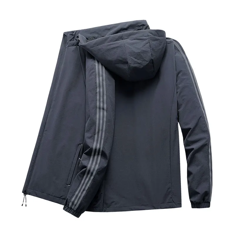 6xl 7xl 8xl размера плюс Весна и осень куртка однотонное пальто Мужское с капюшоном