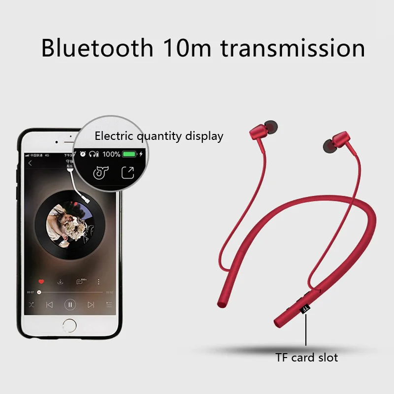 Беспроводные спортивные стереонаушники BGreen Bluetooth для бега велоспорта встроенный