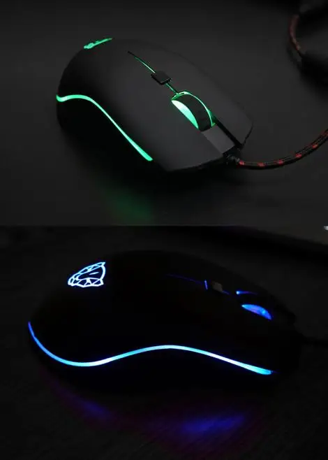 Проводная игровая мышь Motospeed V40 компьютерная 4000 DPI 6 кнопок дышащая светодиодная