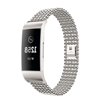 

Magnet Strap Lock Bead Style Stainless Steel Alloy Crystal Watch Band Metal Bands for Fitbit Charge 2 Tracker Replacement