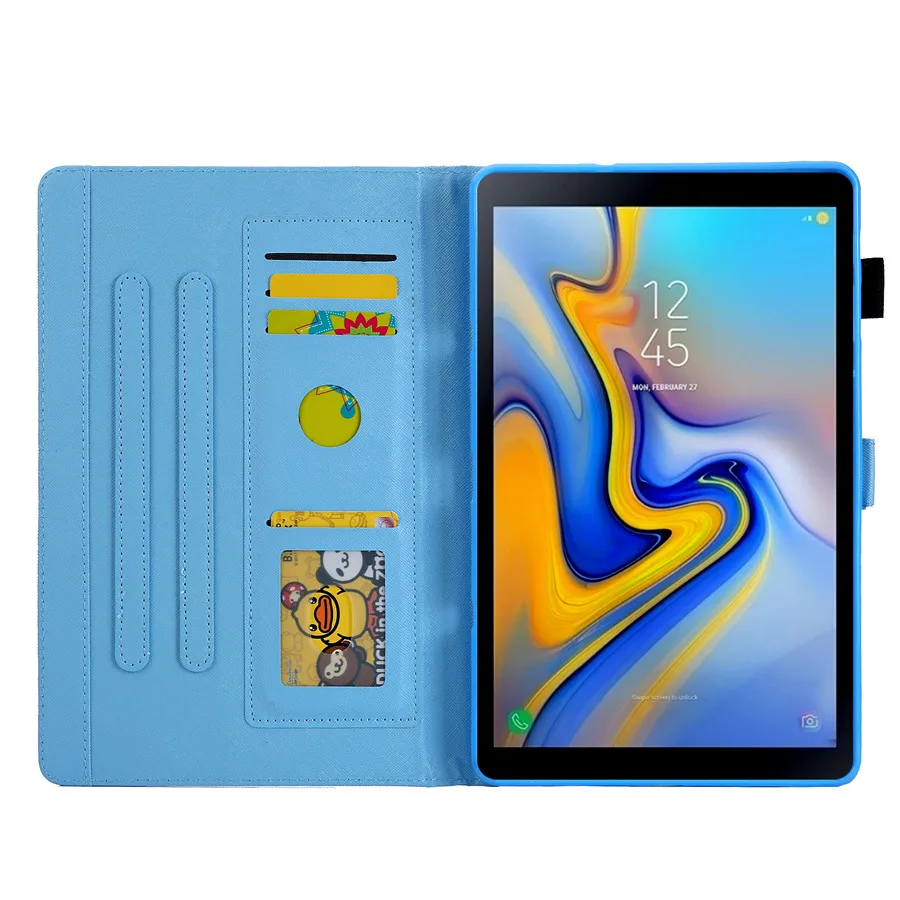 Чехол для samsung Galaxy Tab A 10,1 T510 T515 SM-T510 чехол Funda для планшета из искусственной кожи в мультяшном стиле с подставкой+ пленка+ стилус