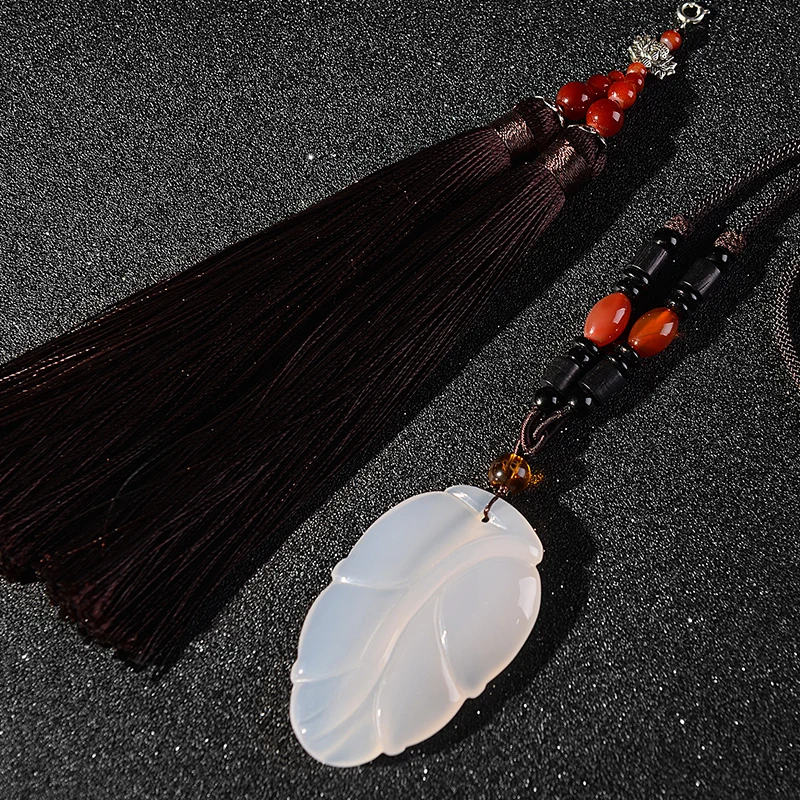  Car Ornament decoration Calcedony carnelian Pendant Certificate Auto Rearview Mirror Adornment Mean