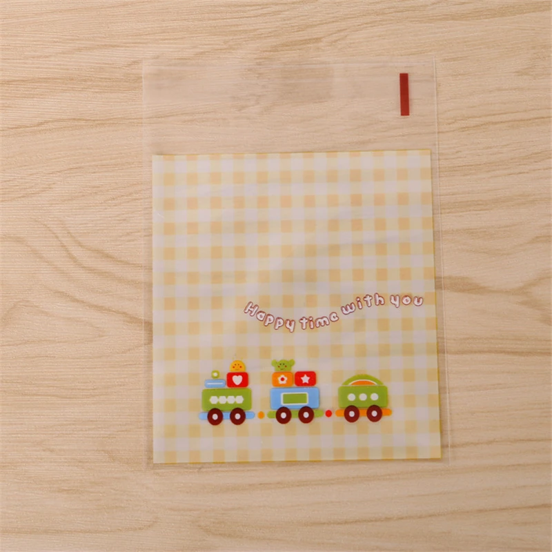 

Cute Transparent Baking Cartoon Train Cookie Biscuit Cookie Self Adhesive Small Packaging Package Plastic Gift Bag
