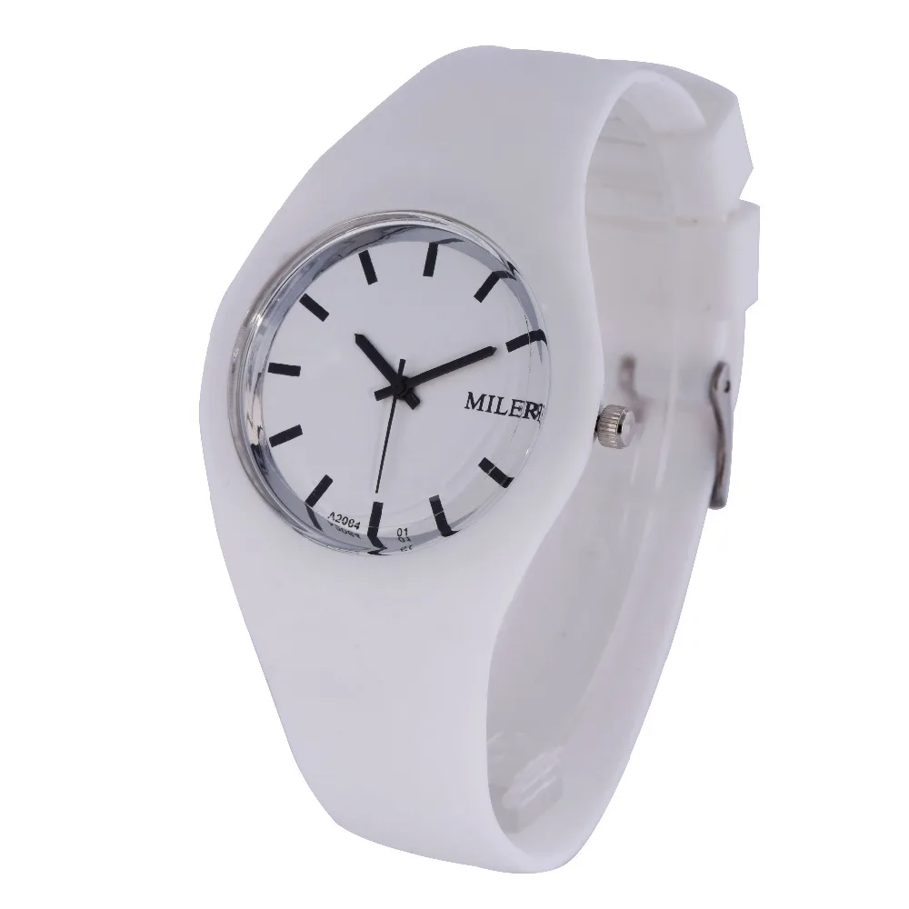 100 шт./лот, Популярные кварцевые часы MILER с силиконовым каучуком, популярные часы для женщин, мужчин, студентов, повседневные часы