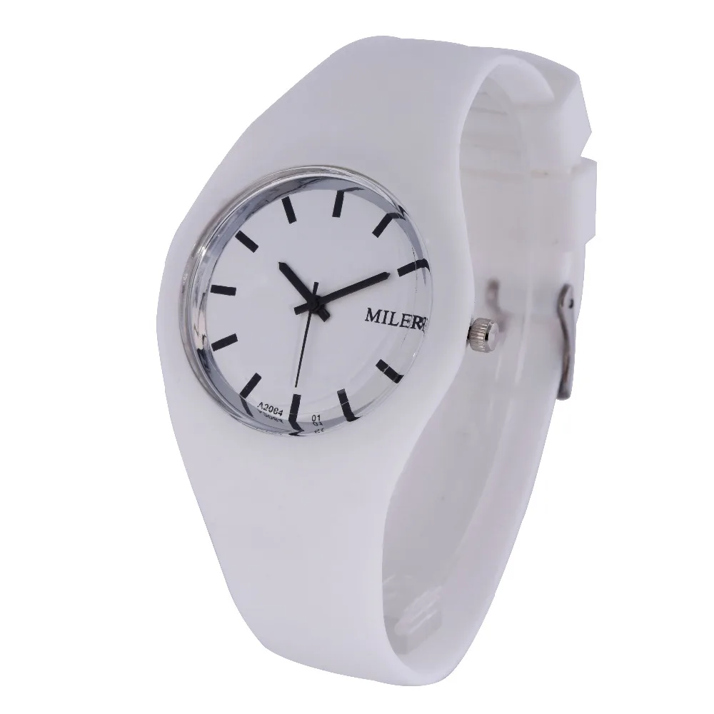 

100pcs/lot Popular MILER Silicone Rubber Quartz Watches Hot For Women Men Students Watch Casual Watches