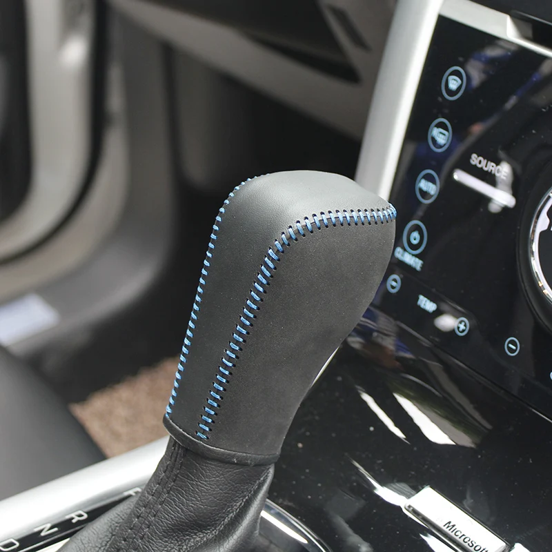 shift knob cover leather For Ford Edge AT