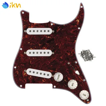 

NEW Red Tortoise SSS Loaded Prewired Guitar Pickguard Single Coil Pickups Set for Strat Guitar Parts