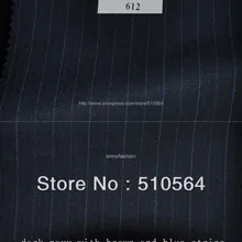 130 s камвольная шерсть костюм на заказ мужской темно-синий с коричневой синей полосой костюм из трех предметов(куртка+ штаны+ жилет