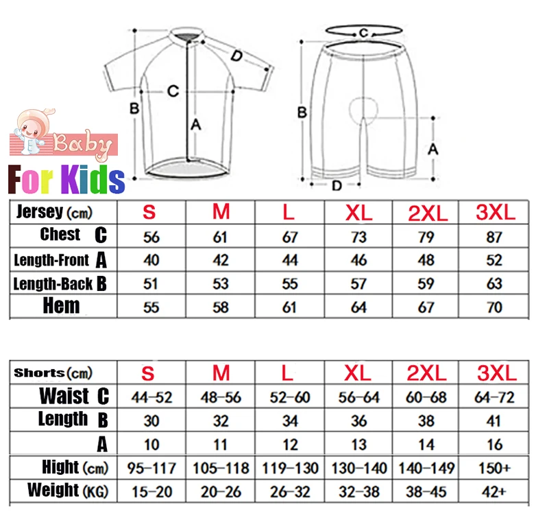 Новая команда детский велосипед комплекты одежды Дети дорожный велосипед короткий рукав Велоспорт трикотажный комплект Mtb велосипед костюм для велоспорта