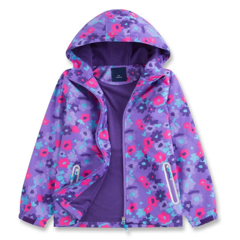 Jaquetas de Cor da Criança Impermeável ao ar Cabolsa com Capuz Meninas Outono Jaqueta Livre Roupas Infantis Esportes Casual lã Quente Outerwear 9 High Quality Mamãe e Bebê