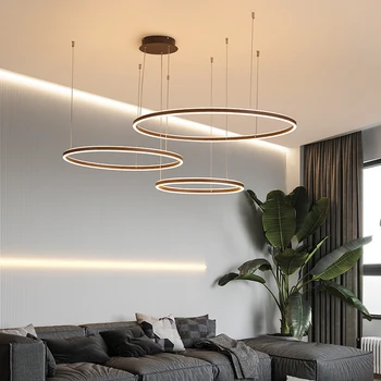 

Modern creative ring combination aluminum LED chandelier living room dining room bedroom meeting room home decoration chandelier