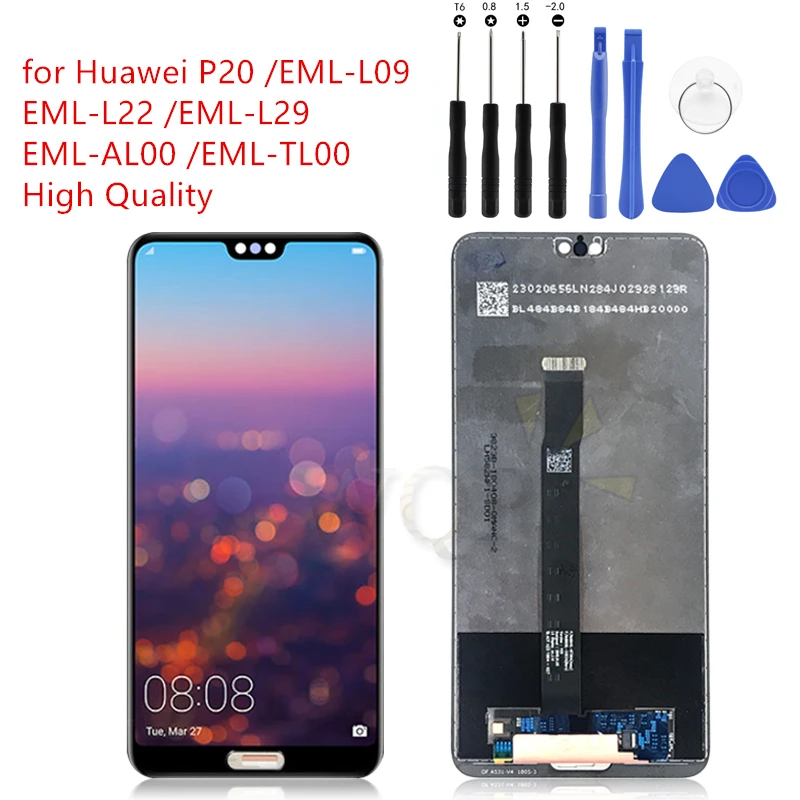 Для Huawei P20 ЖК дисплей кодирующий преобразователь сенсорного экрана в сборе
