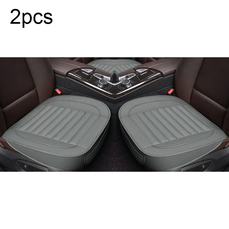 Automobiles Seat Cover Interior Auto Accessories PU Leather Car Seat Cover Four Seasons Universal Protector Seats Cushion Sets - Название цвета: Gray front 2pcs