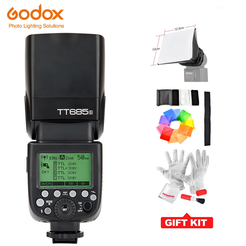 Godox TT685S GN60 TTL zábleskové světlo Speedlite 230 Plné napájení Auto / manuální zoom pro fotoaparáty Sony DSLR A77II A7RII A7R A58 A99