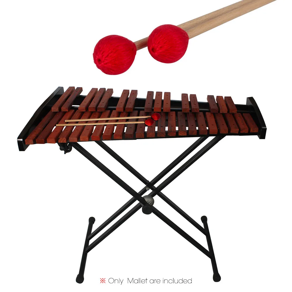 

1 Pair Middle Marimba Stick Mallets Xylophone Glockensplel Mallet with Beech Handle Musical Accessories Mallets for Amateurs