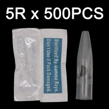 500 шт 5 и 7 зубец круглые иглы колпачки индивидуально упакованы Перманентный макияж иглы Советы для дракона/мозаики/Мерлин/татуировки машины