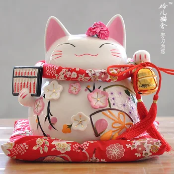 

Lucky Cat gold ornaments ceramic genuine Japanese Lucky Cat large piggy piggy bank business gifts