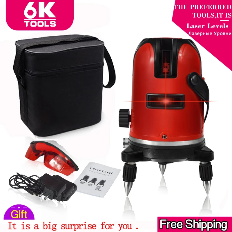 

Tools Laser Level 360 5 Lines 6 Points Automatic Self Leveling Vertical&Horizontal Tilt Degrees Rotary LD 650nm Outdoor Mode2019
