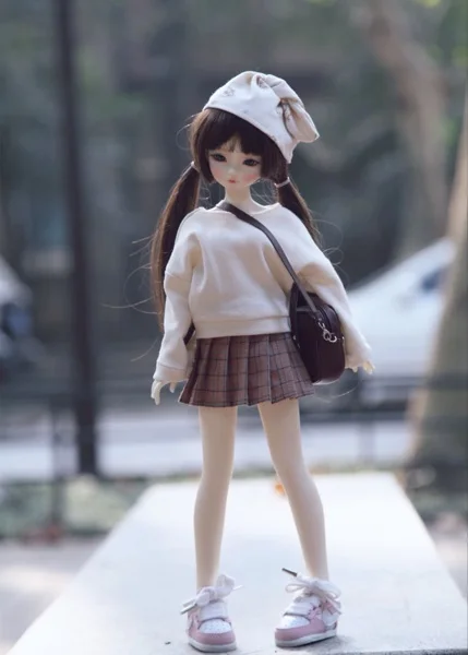 Бесплатная доставка 1/4 1/6 bjd Кукла Одежда кукольный свитер + юбка в складку кукла