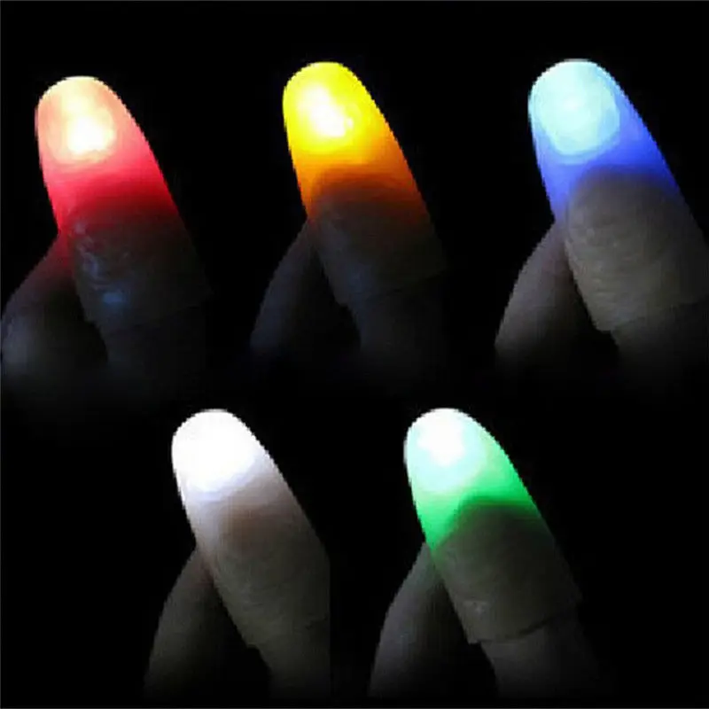 

2PCS Funny Novelty Gag LED Light Flashing Fingers Magic Trick Props Kids Amazing Fantastic Glow Toys Children Luminous Gifts
