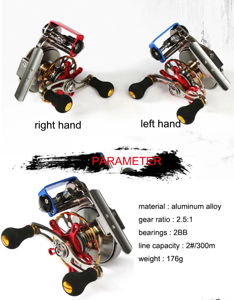 YUYU полностью Металлическая катушка для ловли нахлыстом Автоматическая Катушка кабеля с тормозом алюминиевый сплав ледяная рыбка катушка правая левая Передаточное отношение 2,6: 1 2BB