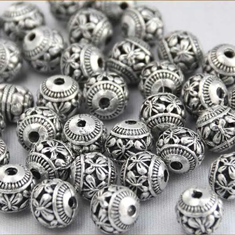 

10pcs/lot Tibetan Silver 8mm Hollow Out Butterfly Pattern Big Hole Europen Charm Spacer Beads for DIY Necaklace Jewelry Findings