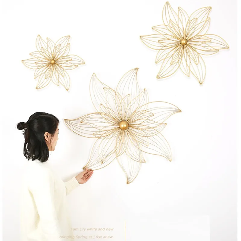  Creative Wrought Iron Moro Flower 3D Stereo Wall Hanging Decorative Chinese Crafts Decoration Bathr - 4000015870432