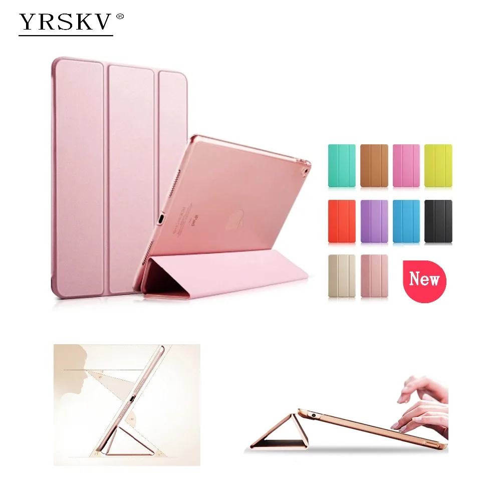 

New Case for iPad 2 iPad 3 iPad 4 YiPPee Color PU Leather Slim Magnetic Front Smart Cover Skin + Hard PC Back Tablet Case