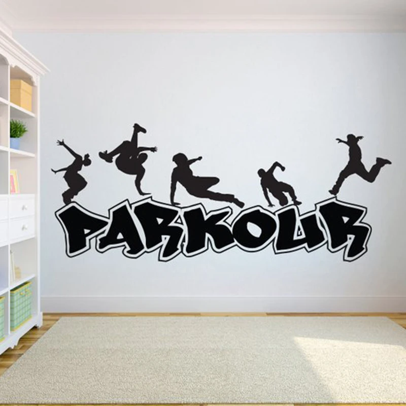 

Parkour Extreme Sports Wall Sticker Vinyl Art Removable Poster Mural Cities Street Sport Room Decoration Decals LX163