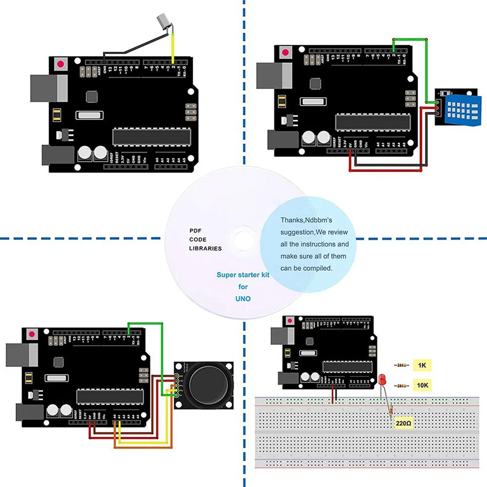 Стартовый супер набор для проекта EL KIT 003 UNO с обучающим руководством LCD1602 модуль