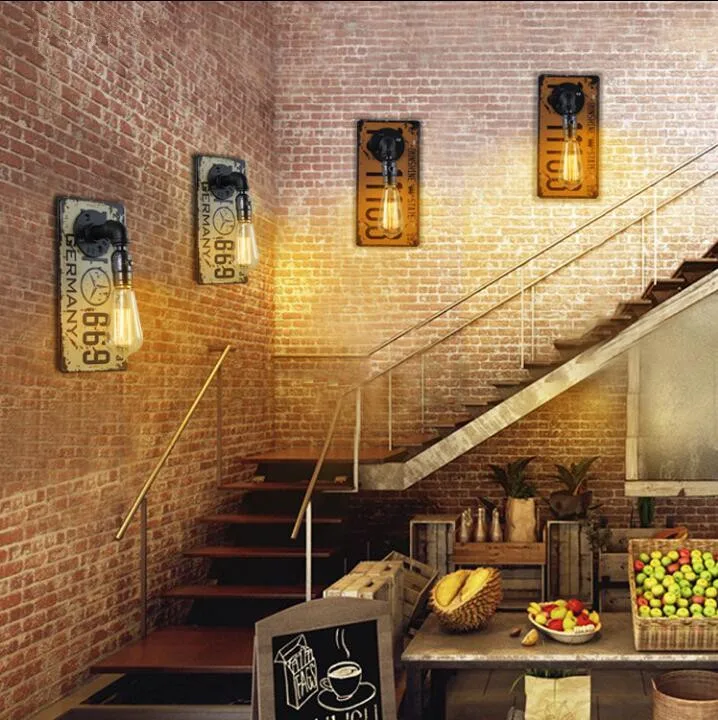  Retro industrial style clothing shop bar hall entrance hallway creative restaurant bedroom bedside  - 32858502692