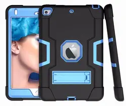 Hybrid Three - Layer Shockproof Rugged Case with Kickstand (Black blue)