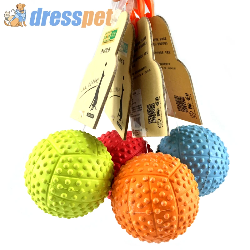 

DRESSPET Pet Dog Toys High Quality Rubber Ball Interactive Bite Resistant For Small Large Dogs High Squeaky Chew Toy
