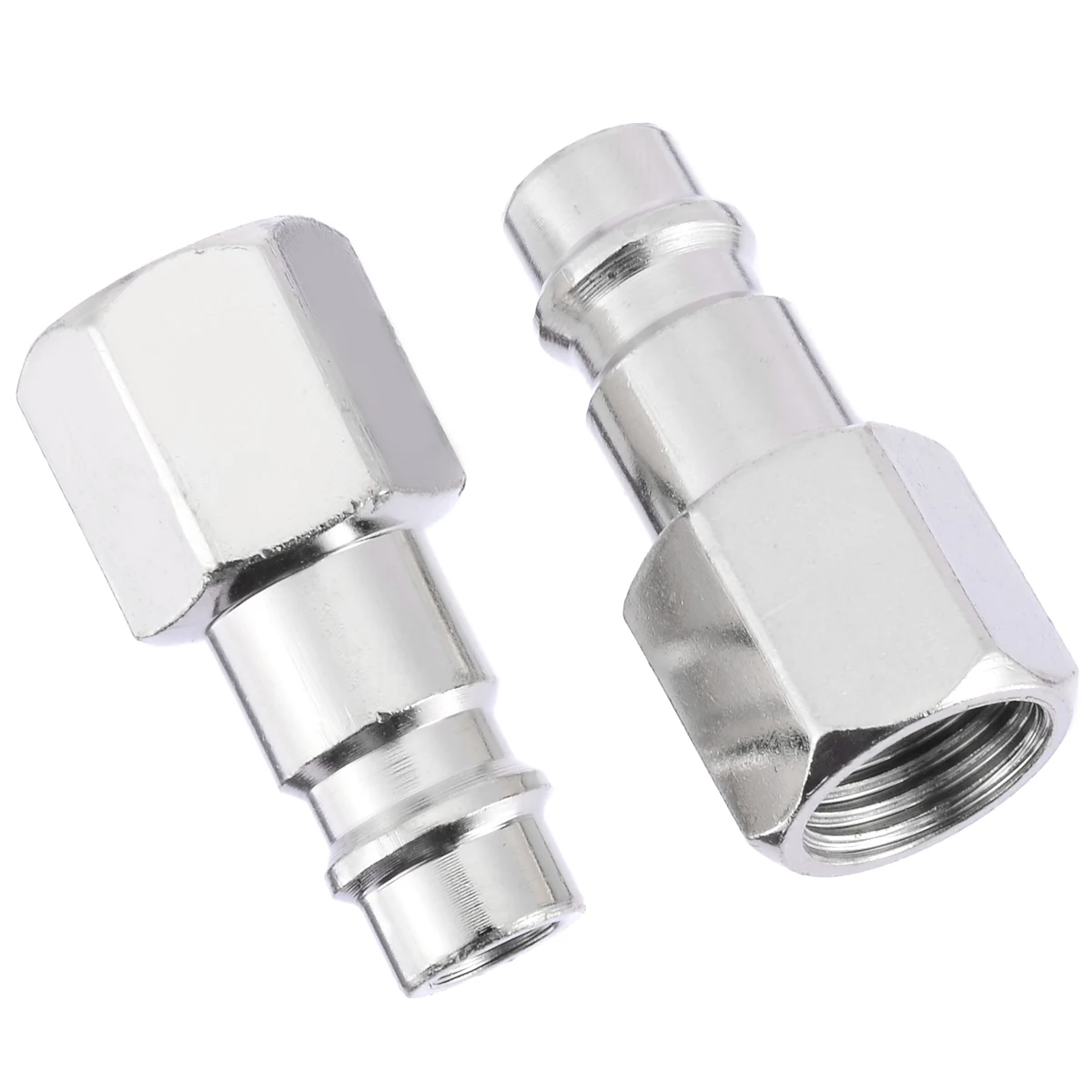5pcs 1/4" BSP Femal/Male Air Line Hose Compressor Connectors Silver Euro Male Quick Release Fittings