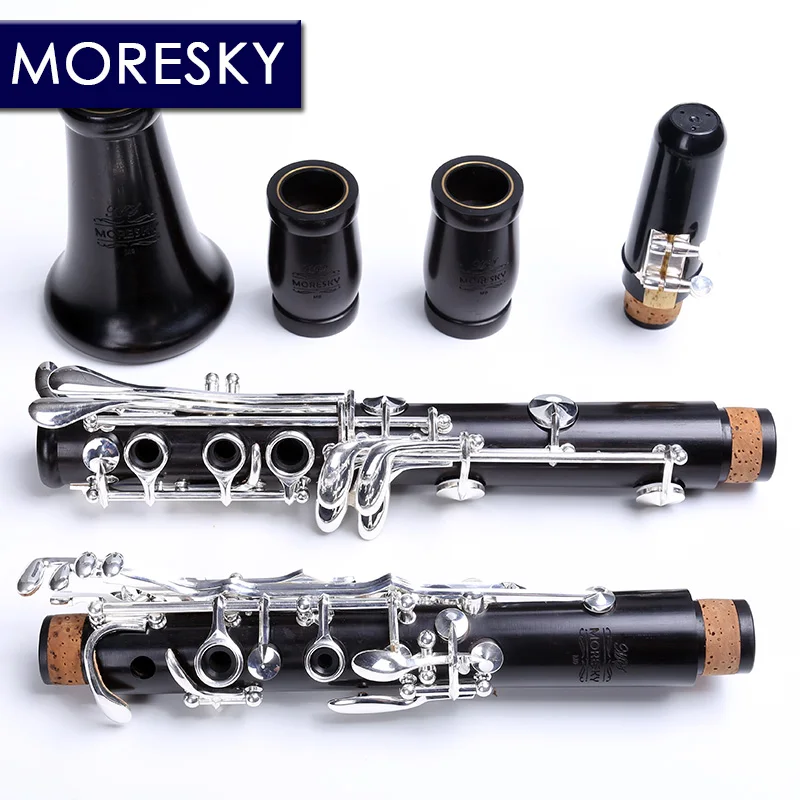 MORESKY Professional Ebony bB tone 17 or 18 Key Silver plated