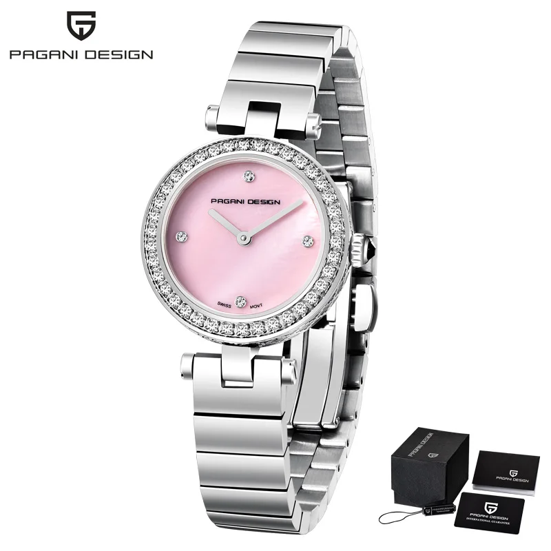 PAGANI женские часы розовое золото Топ бренд класса люкс Женские Кварцевые водонепроницаемые женские наручные часы Reloj Mujer - Цвет: Silver pink