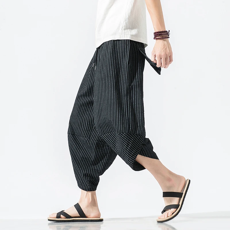 Autumn Harajuku Men Hip Hop Harem Pants Summer 2019 Trousers Mens Casual Pants Male Stripe Calf-length Pants Chinese Style 5XL Autumn Harajuku Men Hip Hop Harem Pants Summer 2019 Trousers Mens Casual Pants Male Stripe Calf-length Pants Chinese Style 5XL