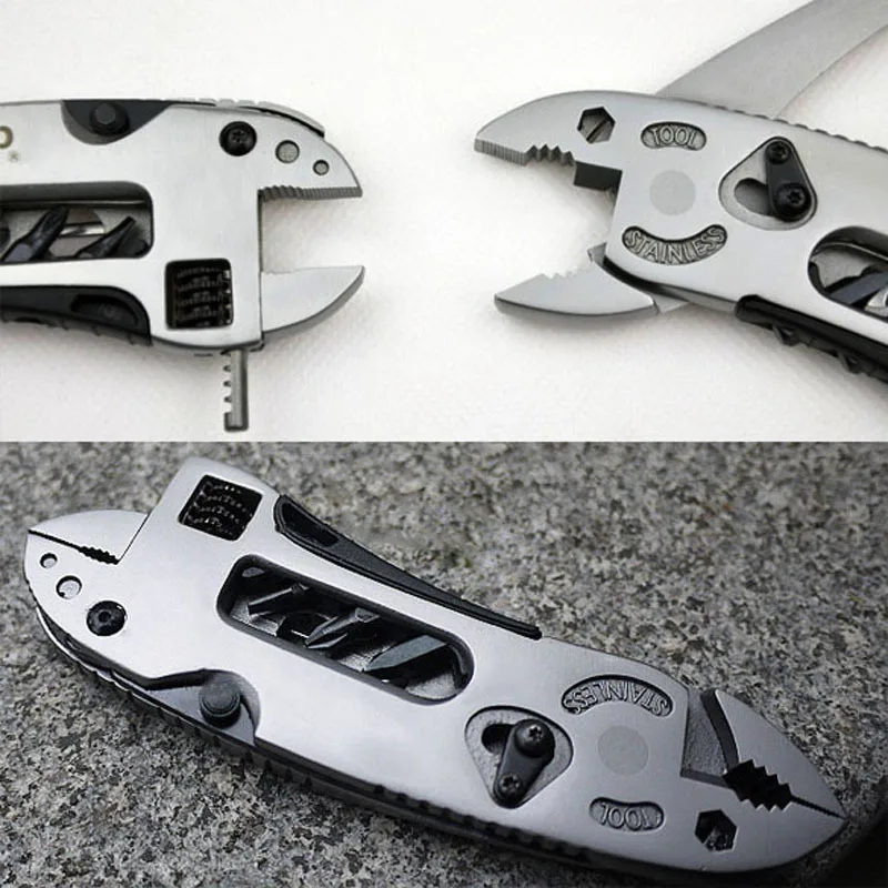Adjustable Wrench Jaw+Screwdriver+Pliers+Knife Multi Tool Set Survival ...