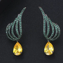 GODKI массивные серьги-гвоздики с кристаллами для женщин в стиле панк-рок, Букле д 'Орель, винтажные ювелирные изделия, ослепительные серьги с кубическим цирконием