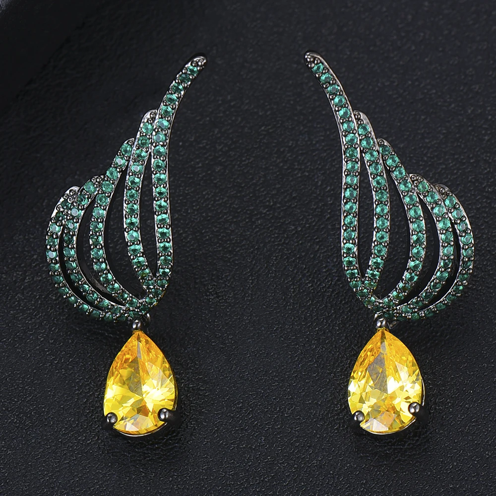 

GODKI Statement Crystal Stud Earrings For Woman Punk Rock Boucle D'oreille Vintage Jewelry Dazzling Cubic Zirconia Brincos