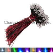 3 мм/5 мм красный/зеленый/синий/RGB 3 в 5 в 12 В DC круглый Предварительно проводной прозрачный светодиодный 10-100 шт