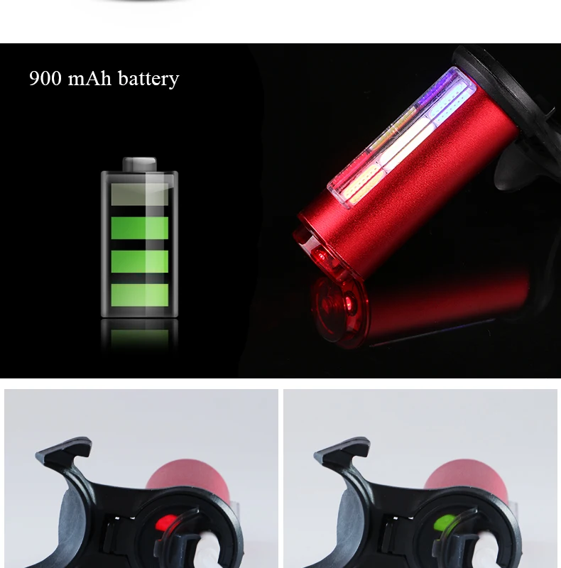 Sale Wheelup 4 Color Mountain Bike USB Highway Vehicle Taillight Charging Equipment Riding Taillight Warning Lamp LED Bicycle Light 5