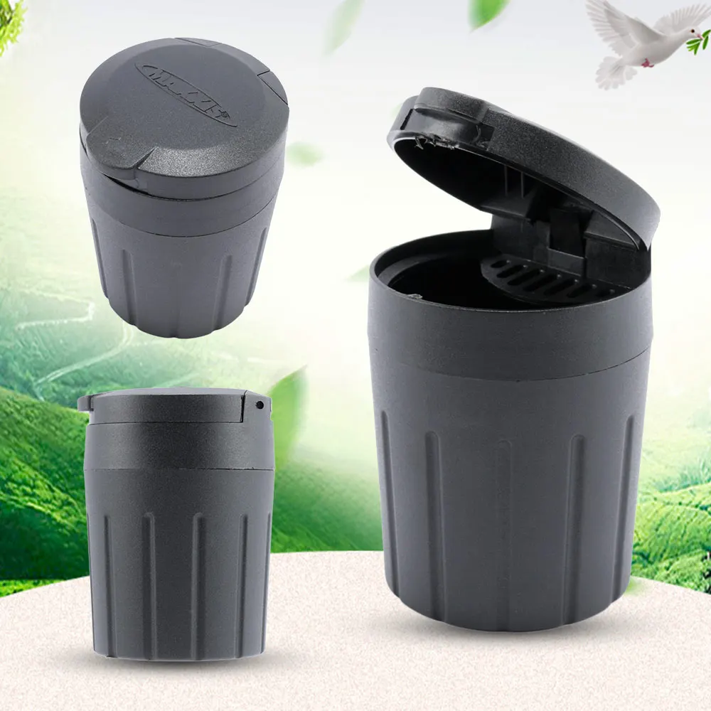 

Mini Car Trash Bin Auto Portable Vehicle Black Rubbish Can Trash Dustbin Garbage Car Storage Box For Car Ashtray Car Accessories