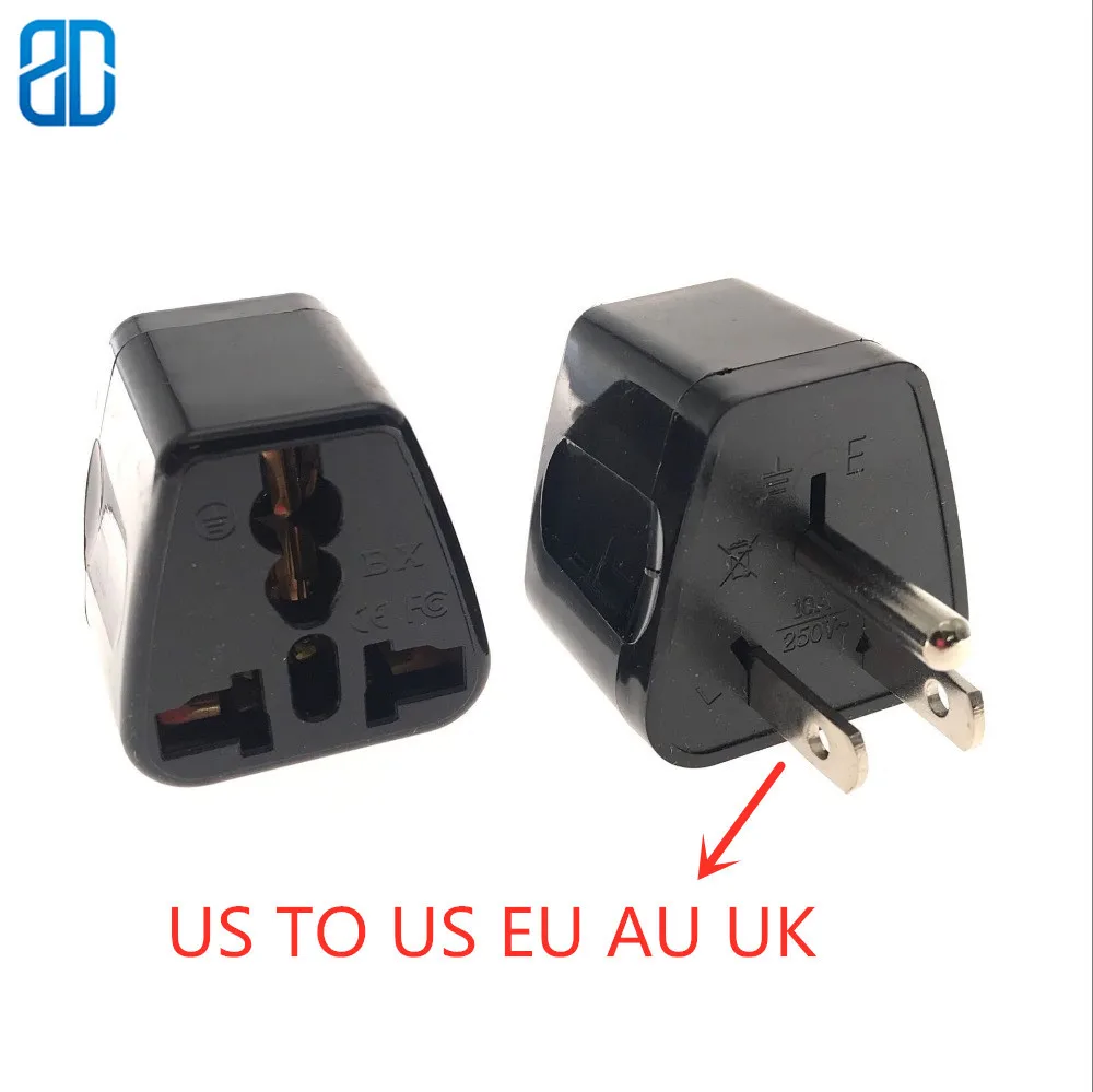 

1PCS US 5-15P Male TO US EU AU UK Universal Plug AC Power Socket Adapter Converter Plug 10A 250V