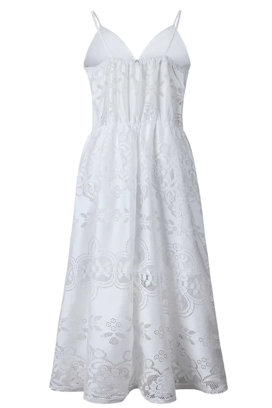 Gladiolus New Summer Dress Women Spaghetti Strap Backless V Neck Lace Hollow White Sexy Dress 2019 Elegant Evening Party Dresses (10)