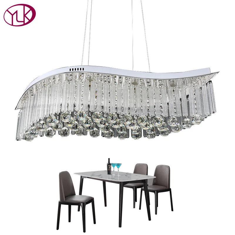 

Wave Design Modern Crystal Chandelier Dining Room Kitchen Hang Crystal Light Fixture Creative Indoor Lighting